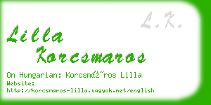 lilla korcsmaros business card